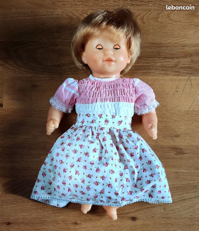 Poupée Corolle Vintage Bébé Brun Années 90, Taille 30cm, Yeux Bleus, Made In France