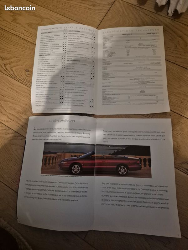 Chrysler stratus cabriolet brochures publicitaires de 1996 (image 3)