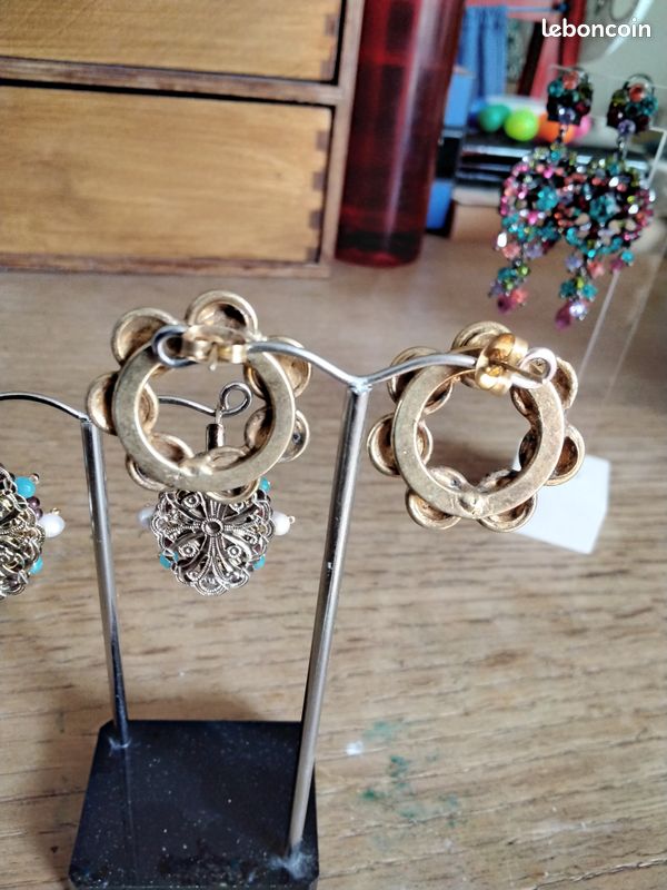 Boucles d’oreilles percées Sylvia Toledano plaqué or (image 6)