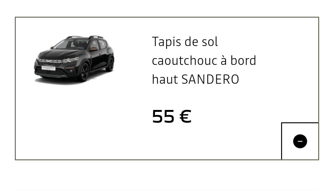 Sandero Stepway III - Tapis de sol caoutchouc à bords hauts (Dacia