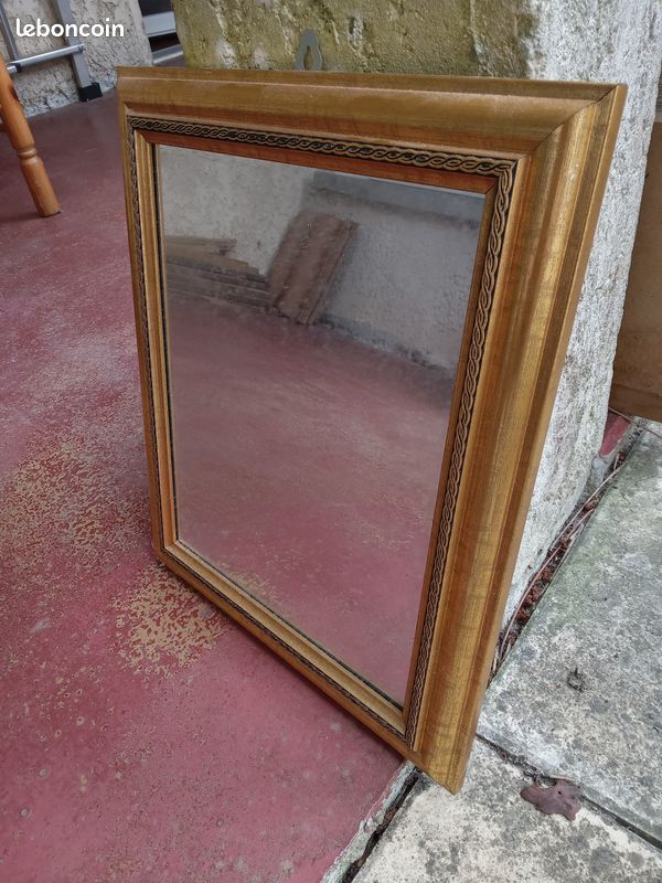 Miroir mural vintage cadre doré et bois – style classique (image 1)