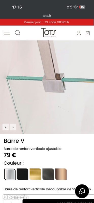 Paroi de douche cuivré (image 2)