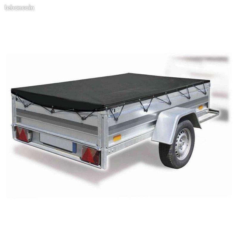 Bâche Remorque 200 X 125 Cm - PVC 640g/m² Étanche Et Renforcée - Fabriqué En France - Protection Contre Pluie, UV Et Poussière