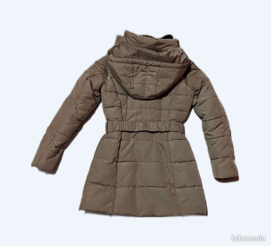 Manteau D'Hiver Femme Camaïeu - Imitation Daim, Taille L - Couleur Fauve - Occasion Très Bon État