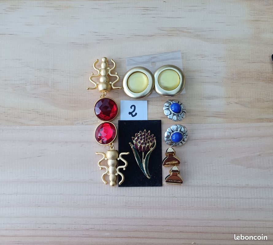 Lot De 5 Colliers Fantaisie Vintage - Style Années 80-90 - Occasion