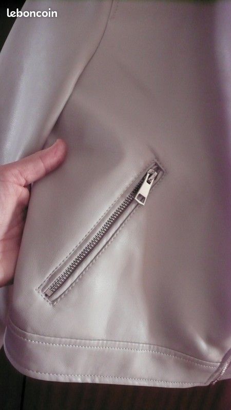 Perfecto simili cuir gris perle (image 5)