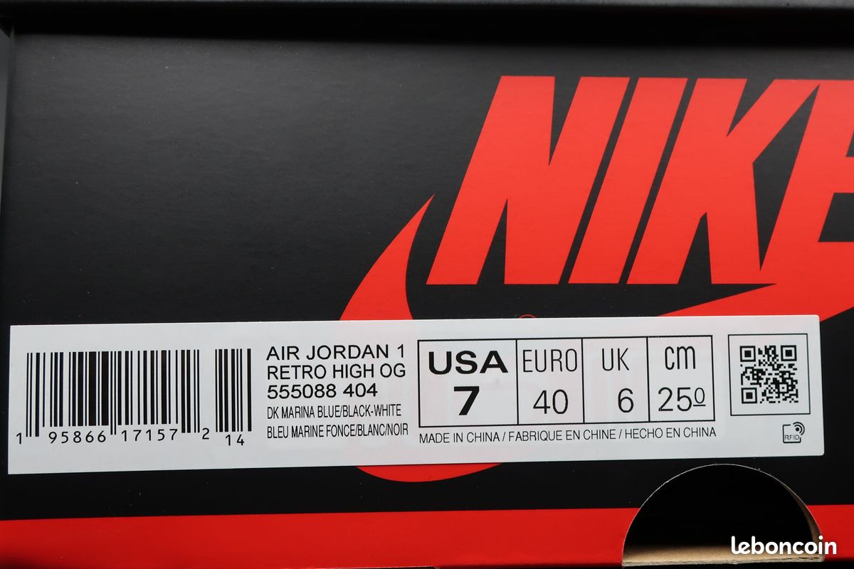 Air Jordan 1 High OG Dark Blue Marina Taille 40 EU - 7 US (image 8)