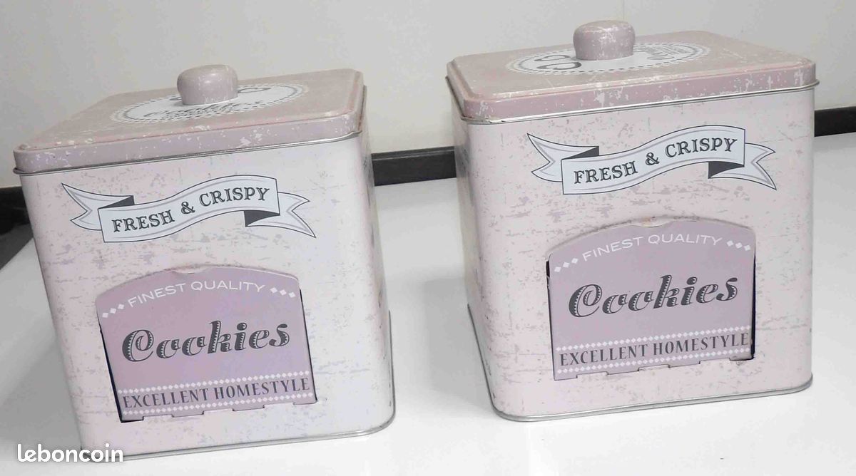 Lot De 20 Boîtes à Biscuits Fer Blanc Vernis Alimentaire 23x23x7cm