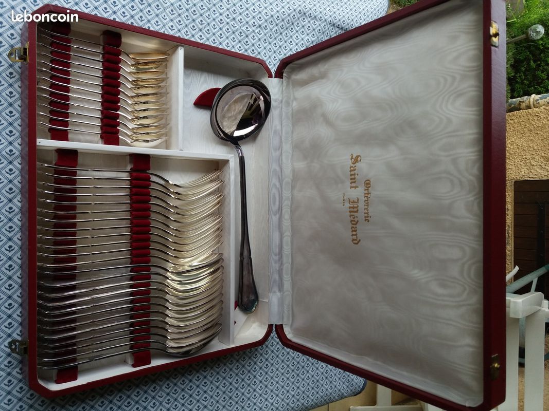 SERVICE À GLACE métal argenté rocaille Louis XV saint médard EUR 129,00 - FR