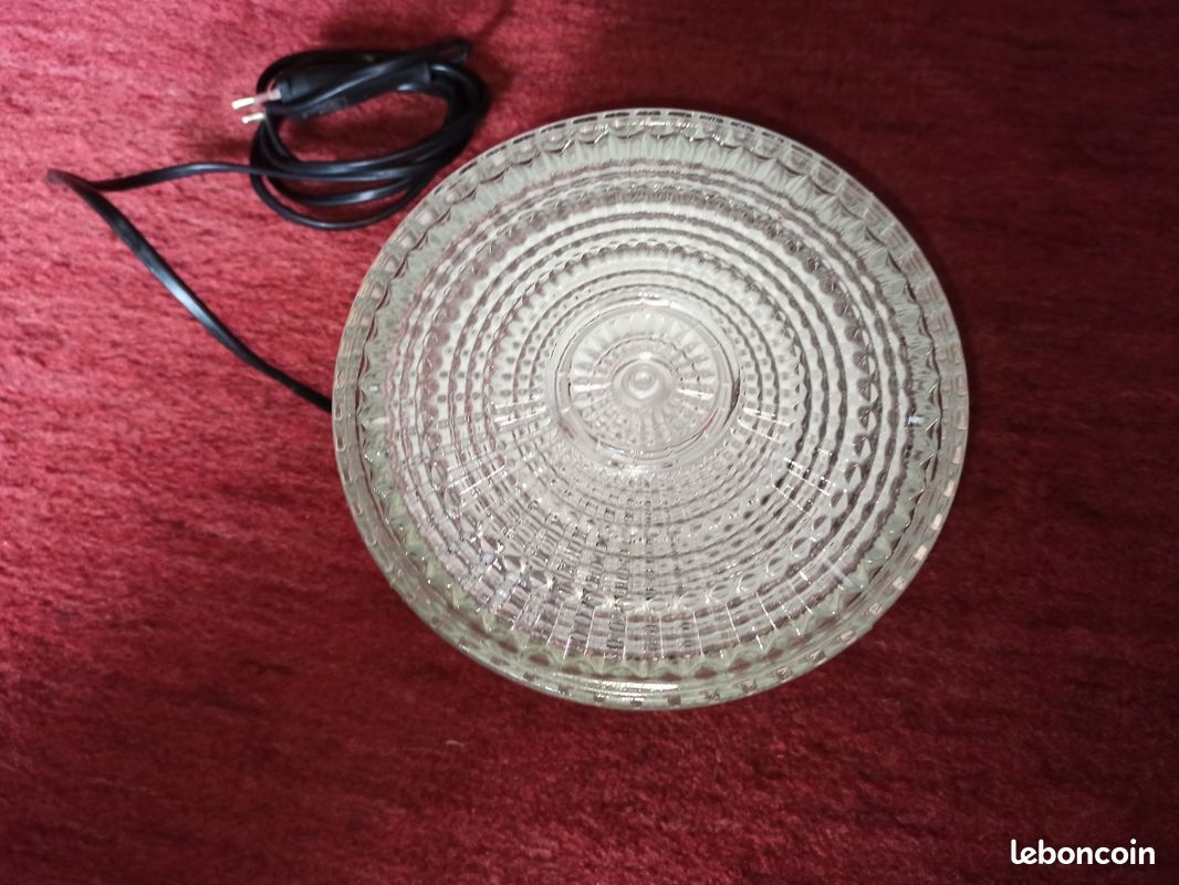 Magnifique lampe à poser type holophane - lampe à poser vintage - lampe prismatique (image 13)