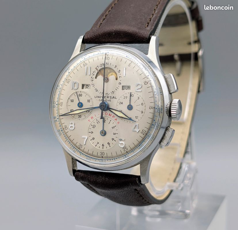 Cadran Montre Universal Geneve Tri Compax – Occasion, 29,5 Mm, Pour Chronographe Vintage, Pièce Détachée