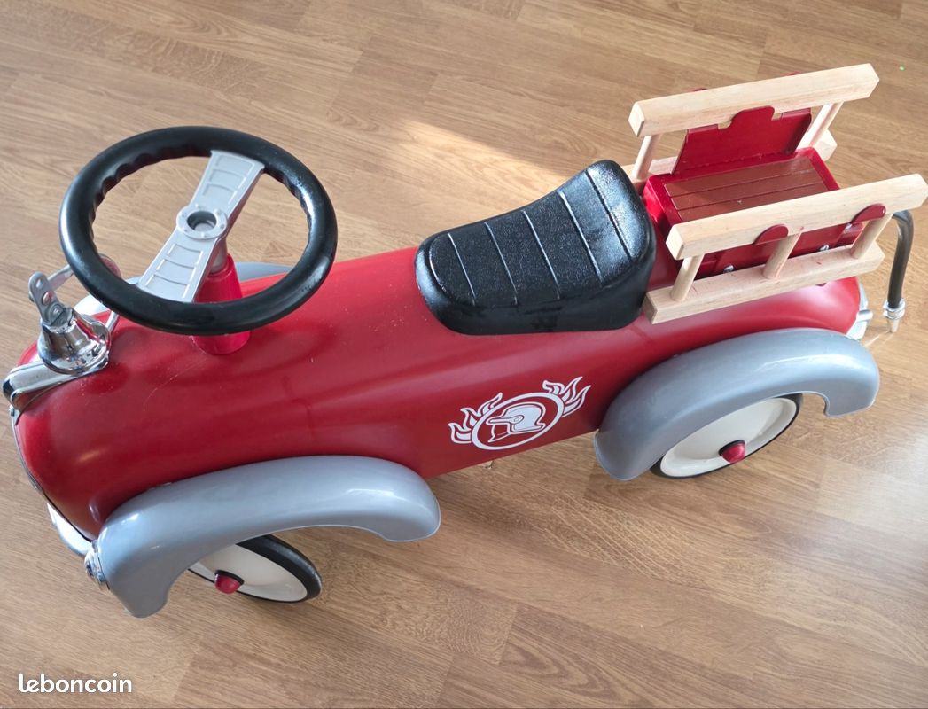 Porteur camion de pompier vintage enfant baghera (image 1)