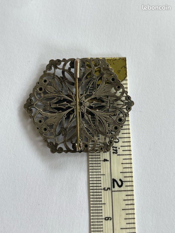 Broche Ancienne Iris En Argent Sterling Fin XIXe Siècle - Belle Pièce Vintage, Occasion Bon état