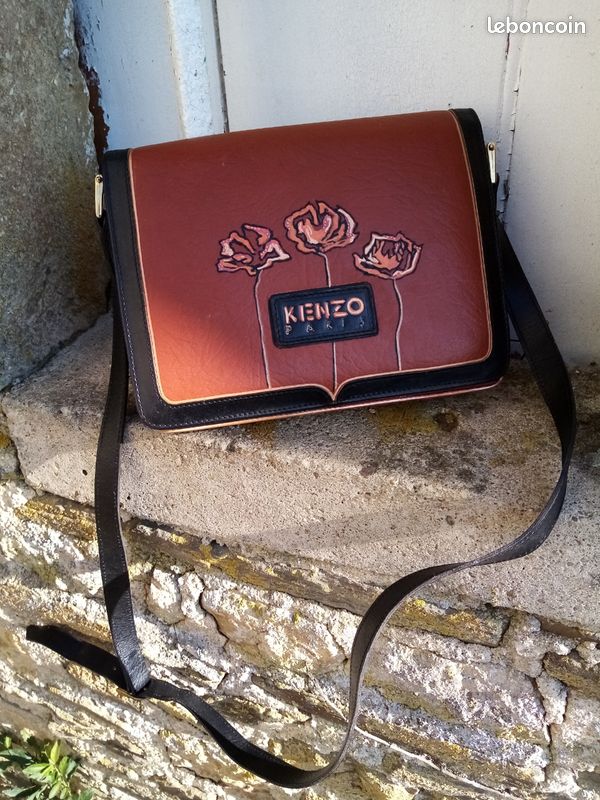 Sac à main Kenzo vintage en cuir véritable (image 1)