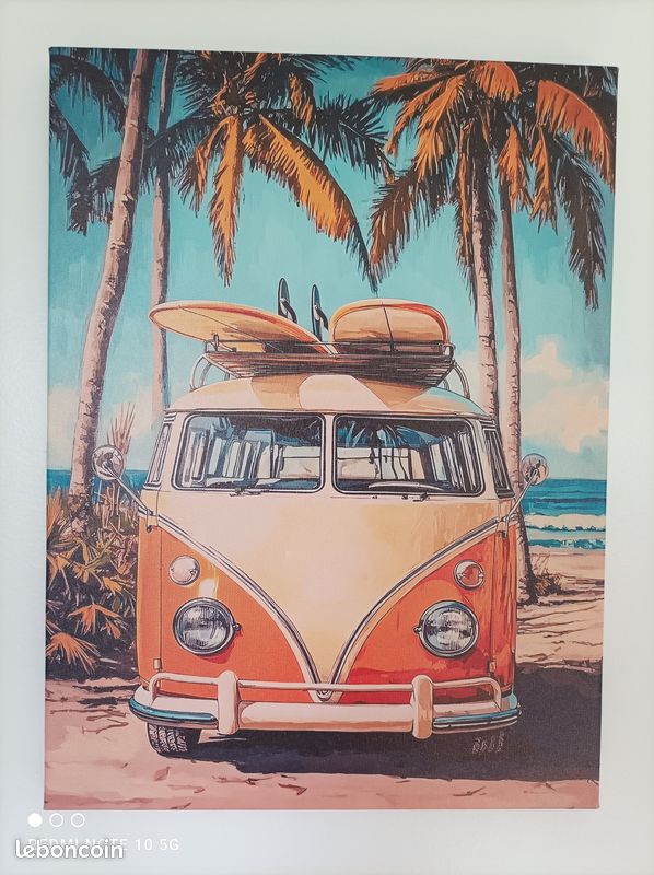 Lot de 3 tableaux toile 30x40 cm – Style Surf Rétró / Plage (image 3)