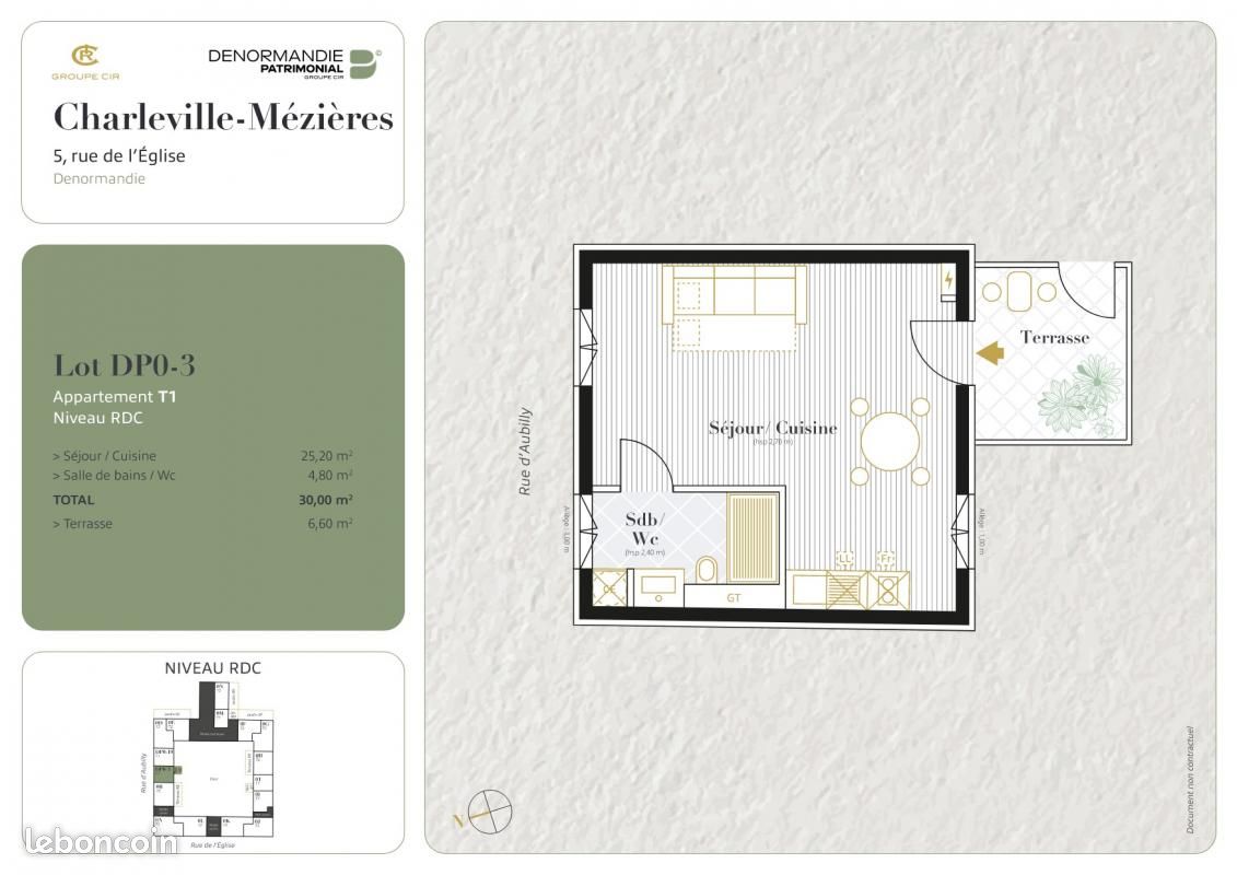 Appartement a louer charleville-mezieres - 1 pièce(s) - 30 m2 - Surfyn