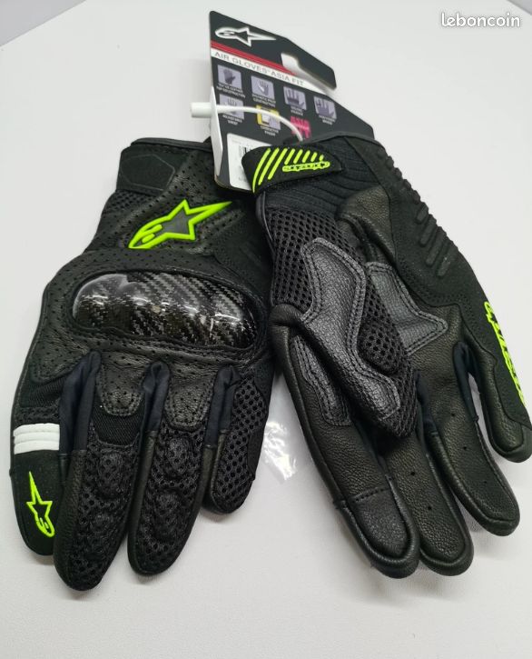 Gants moto Alpinestars SMX‑1 taille XL noir‑jaune fluo neuf (image 1)