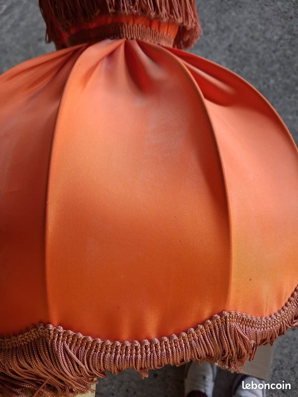 Lampe lustre orange à frange vintage (image 13)