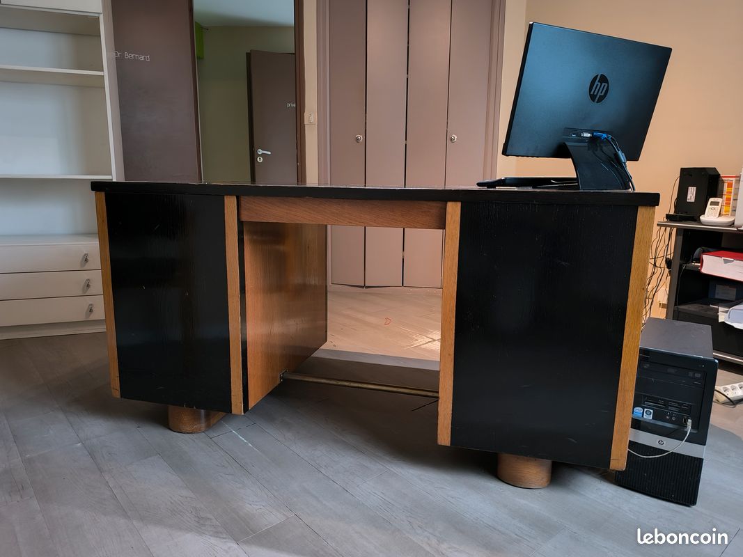 Bureau années 40-50 vernis au tampon (image 3)