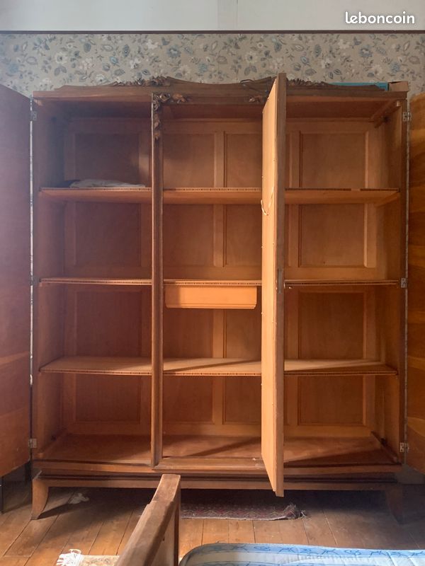 Chambre à coucher chêne 1950 lit 140 armoire (image 2)