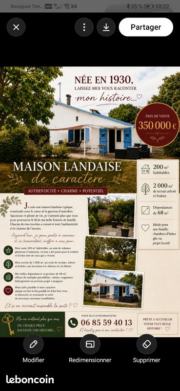 Maison 9 pièces 200 m² · à Pouillon · 200 m² · 350 000 €