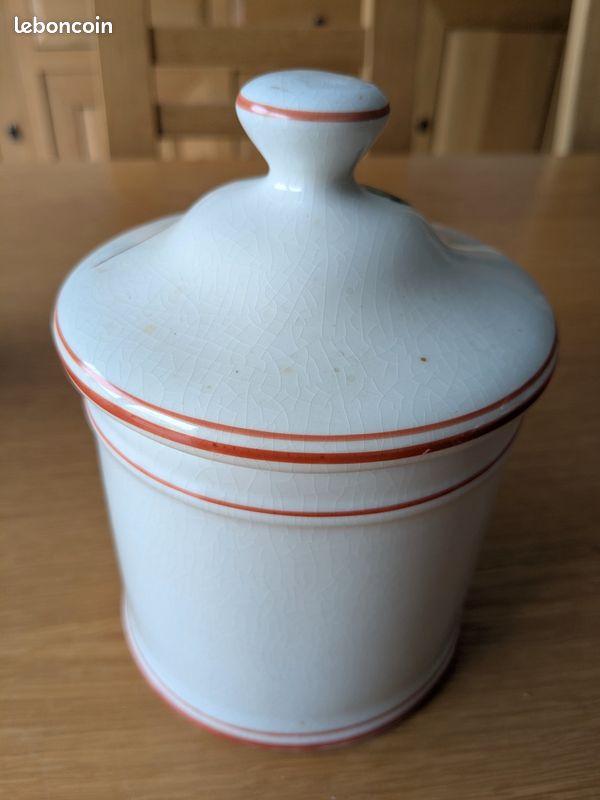 Pot - bocal faïence - céramique vintage avec couvercle (image 3)