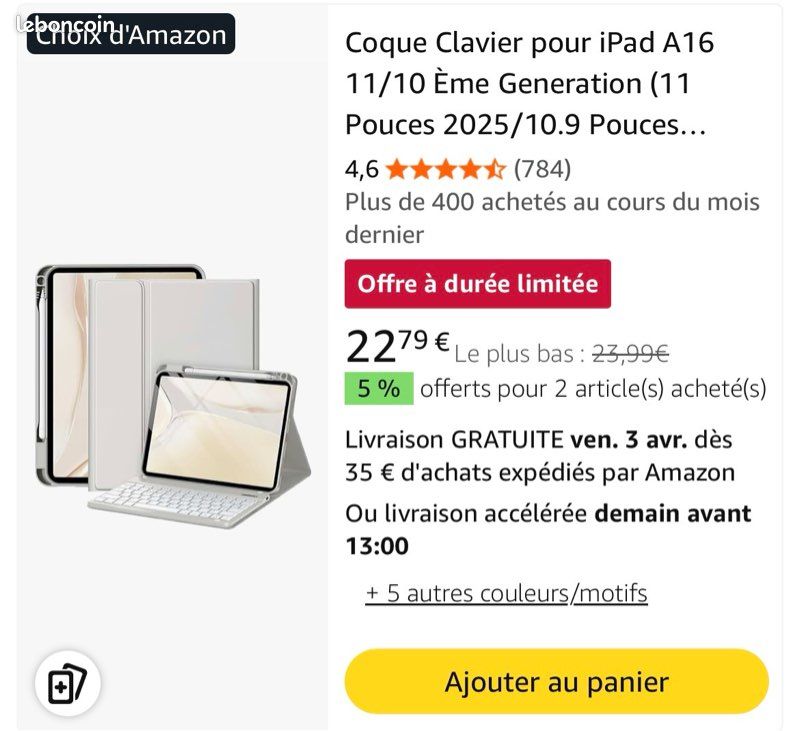 Coque clavier Ipad A16 (image 3)