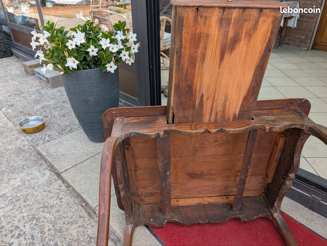 Petite table ancienne en bois – style Louis XV – 1 tiroir (image 4)