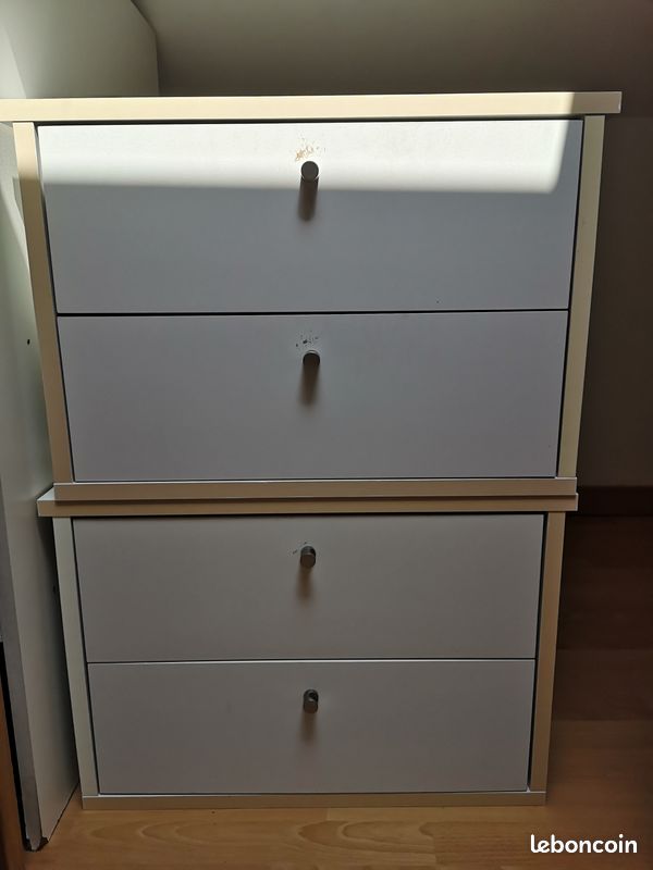 Bloc double tiroirs blanc 58x40 (image 9)