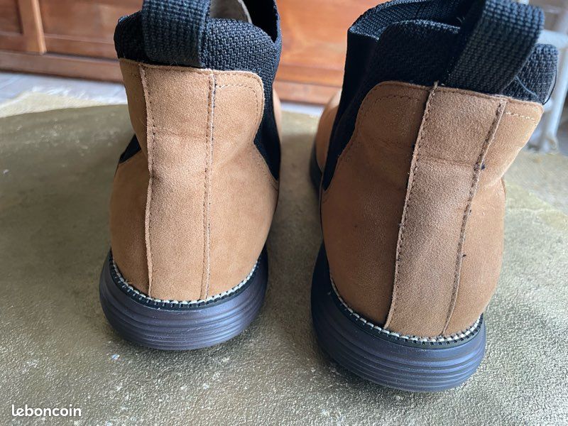 Bottines Femme Camel En Daim Beige Et Camel - Pointure 36, Neuves Dans Leur Boîte