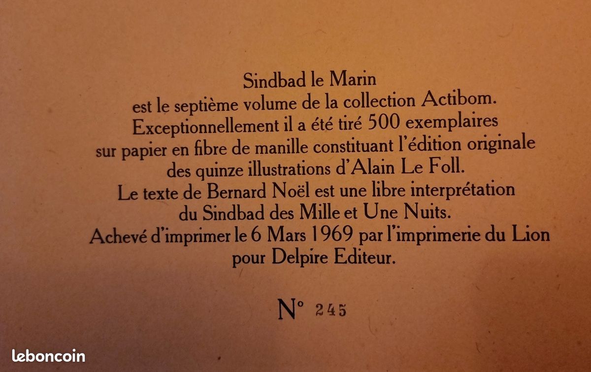 Etat exceptionnel - Sindbad le marin 1969 non paginé, numéroté (image 3)