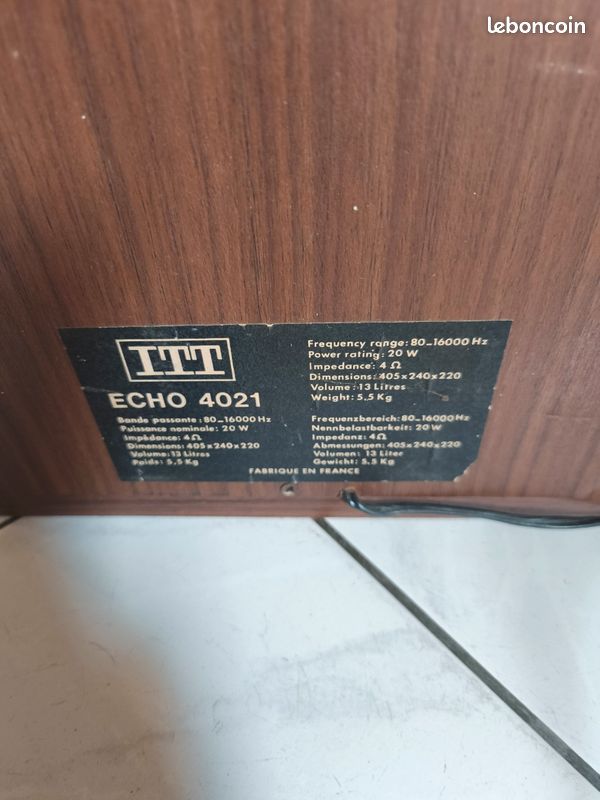 Enceintes ITT ECHO 5010 Vintage Révisées - Son Au Top !
