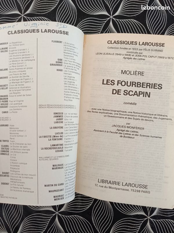 Roman " Les fourberies de Scapin " (image 3)