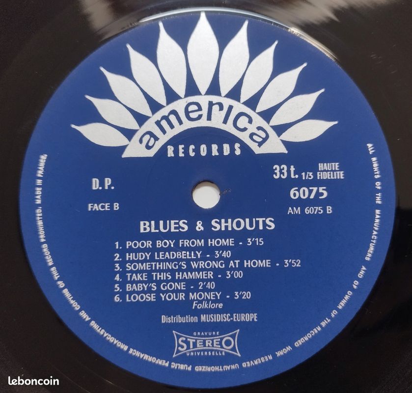 Sonny Terry & Brownie McGhee disque vinyle 33 tours LP : Shouts & Blues (image 5)
