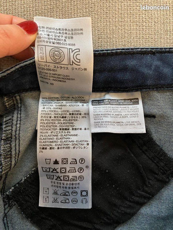 Jean skinny Levis bleu foncé W26 L30 (T36) (image 7)