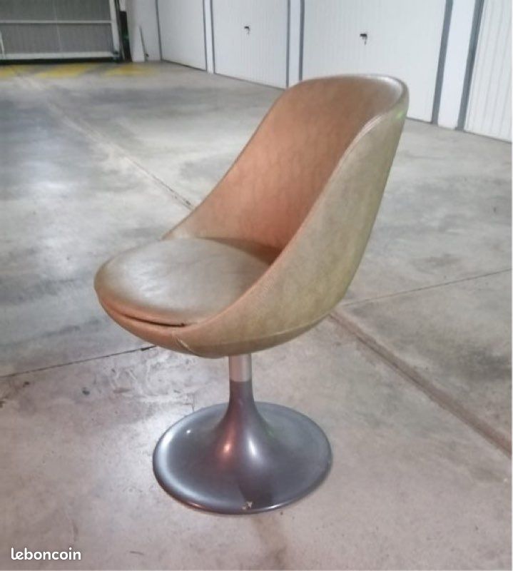 Lot de 4 chaises cuir imitation serpent beige (image 2)