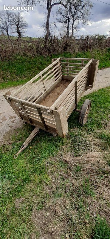 Remorque ancienne pour animaux/moutonnière cohonniere bétaillère pour tracteur ancien de collection (image 2)