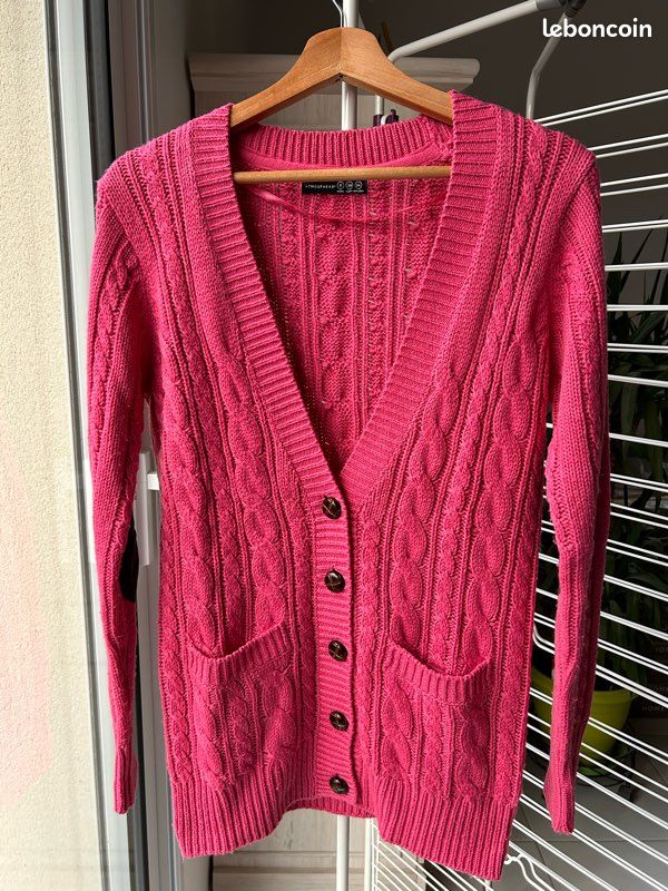 Gilet long rose Vêtements