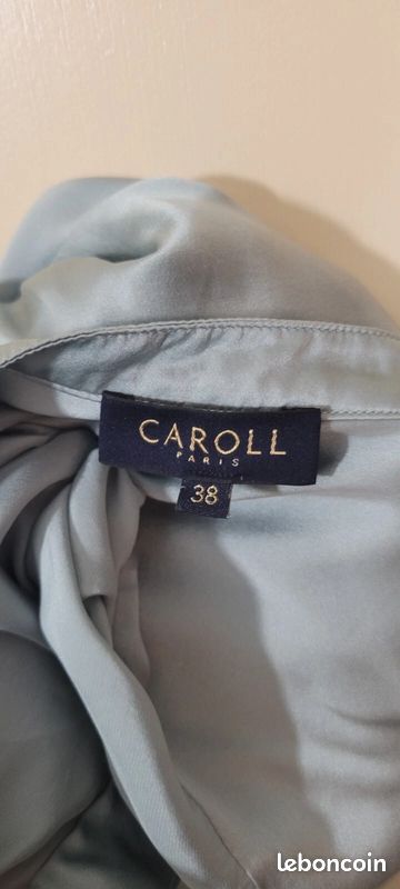 Blouse Caroll Manches Longues Gris-vert - Taille 38, Occasion Très Bon état