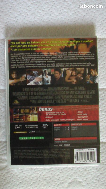 DVD "Out of Time" avec Denzel Washington. Neuf, sous blister (image 2)