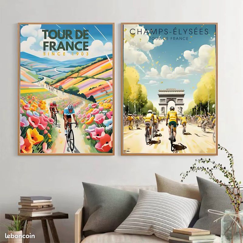 Affiche Publicitaire Vintage Du Tour De France Cyclisme - Reproduction A3/A4