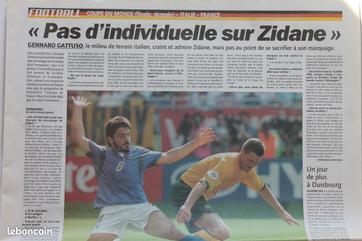 L'Equipe du 8/7/2006 - Coupe du Monde 2006 - Zizou - L'Ange Bleu - 2ème Finale - Agassi - Amélie Mauresmo - Brahim Asloum - McEwen (image 8)