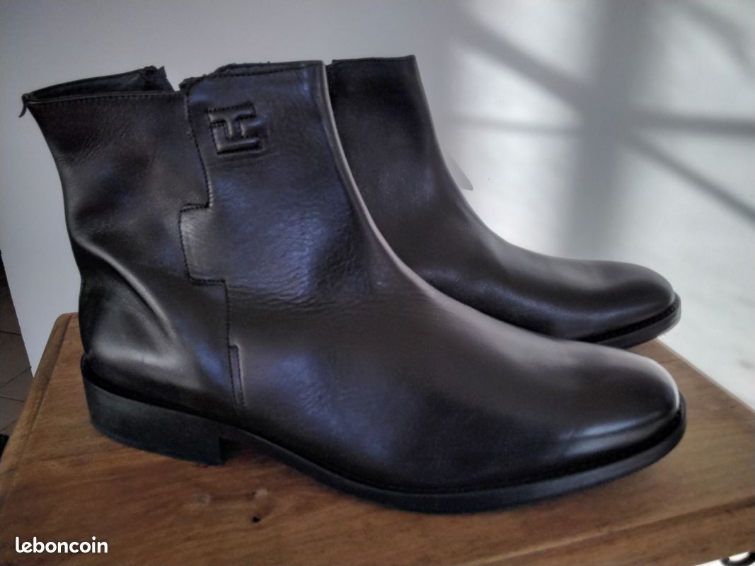 Bottines Ted Lapidus Tillières - Cuir Noir, Taille 41, Neuves Avec Boîte