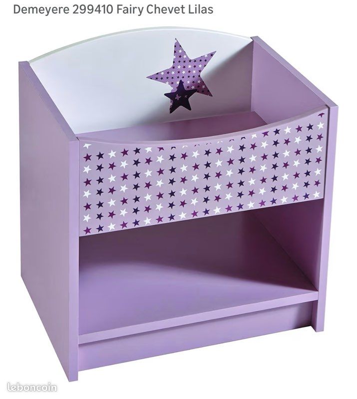 Table de chevet "Fée" Lilas - NEUVE (Jamais déballée) (image 1)