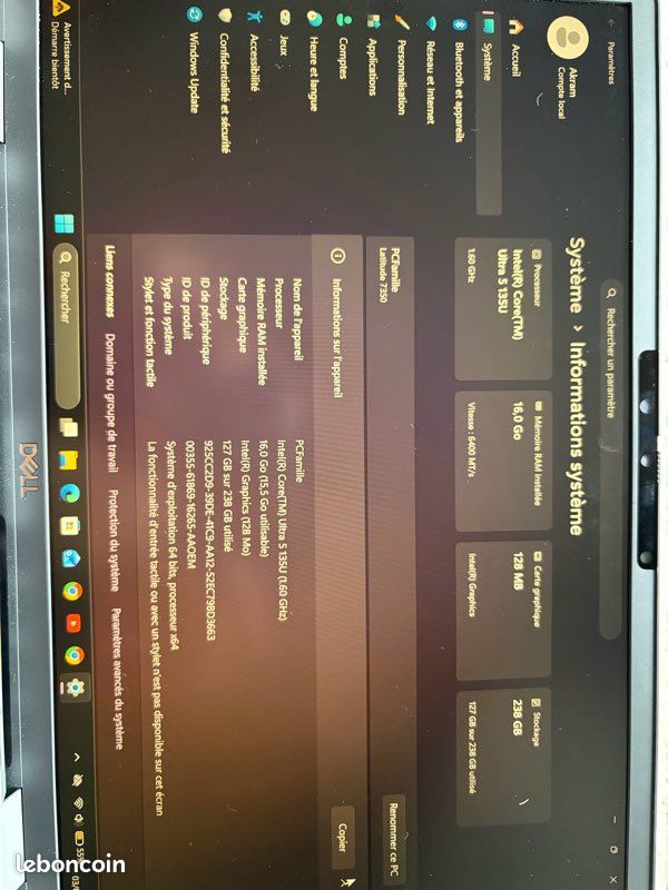 Pc portable dell Latitude 7350 (image 5)