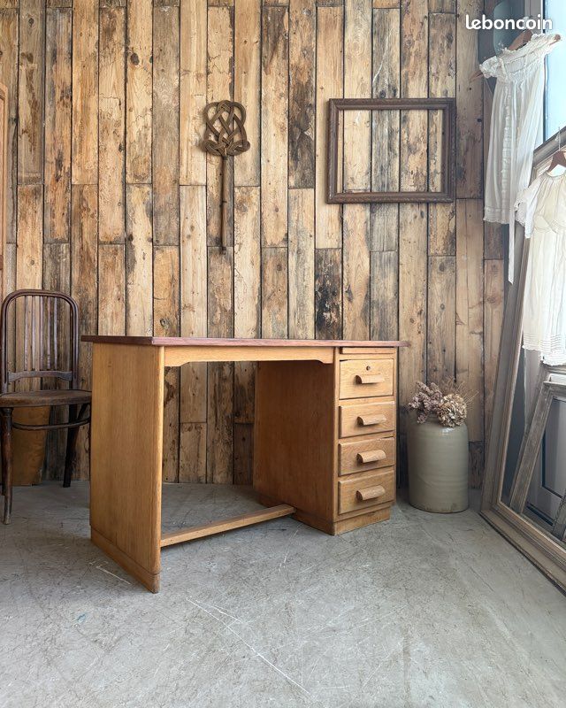 Bureau demi-ministre en chêne (rénové) (image 6)