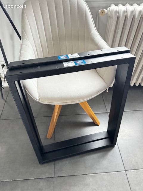 2 Pieds rectangles en métal MOTTEZ - noir mat - 71 x 59 cm (image 3)