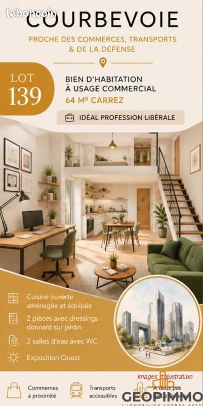 Appartement 64 m² · à Courbevoie · 64 m² · 530 000 €
