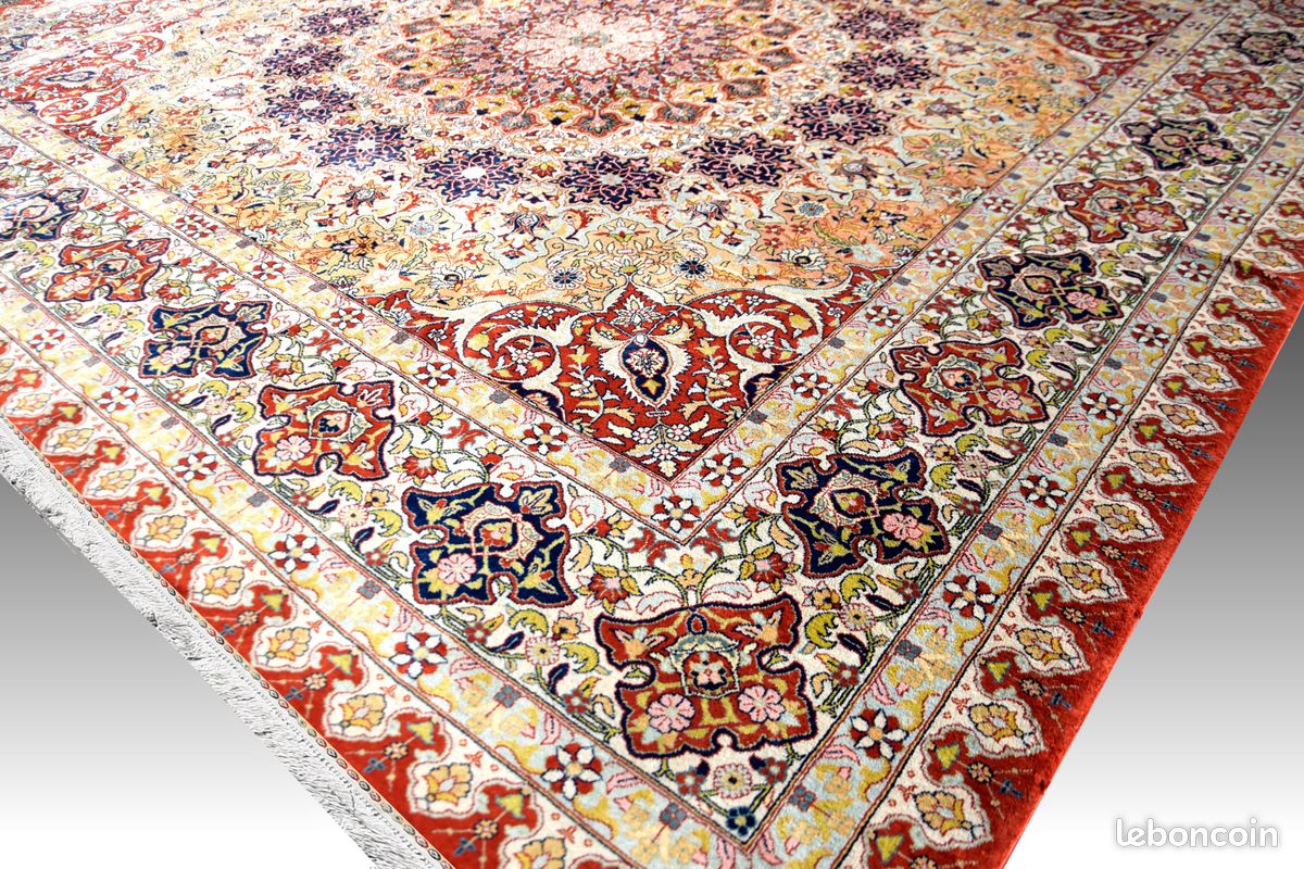 Tapis Persan Vintage Rouge - 157x100 Cm, 100% Laine, Noué Main, Aspect Ancien, Neuf Avec étiquettes