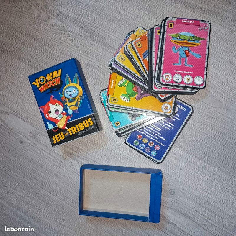 Jeu des tribus yo kai watch jeu 7 familles des 4 ans 45 cartes complet boîte d'origine (image 1)